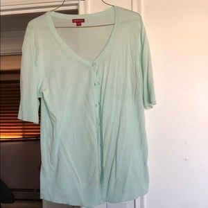 Mint green short sleeve cardigan
